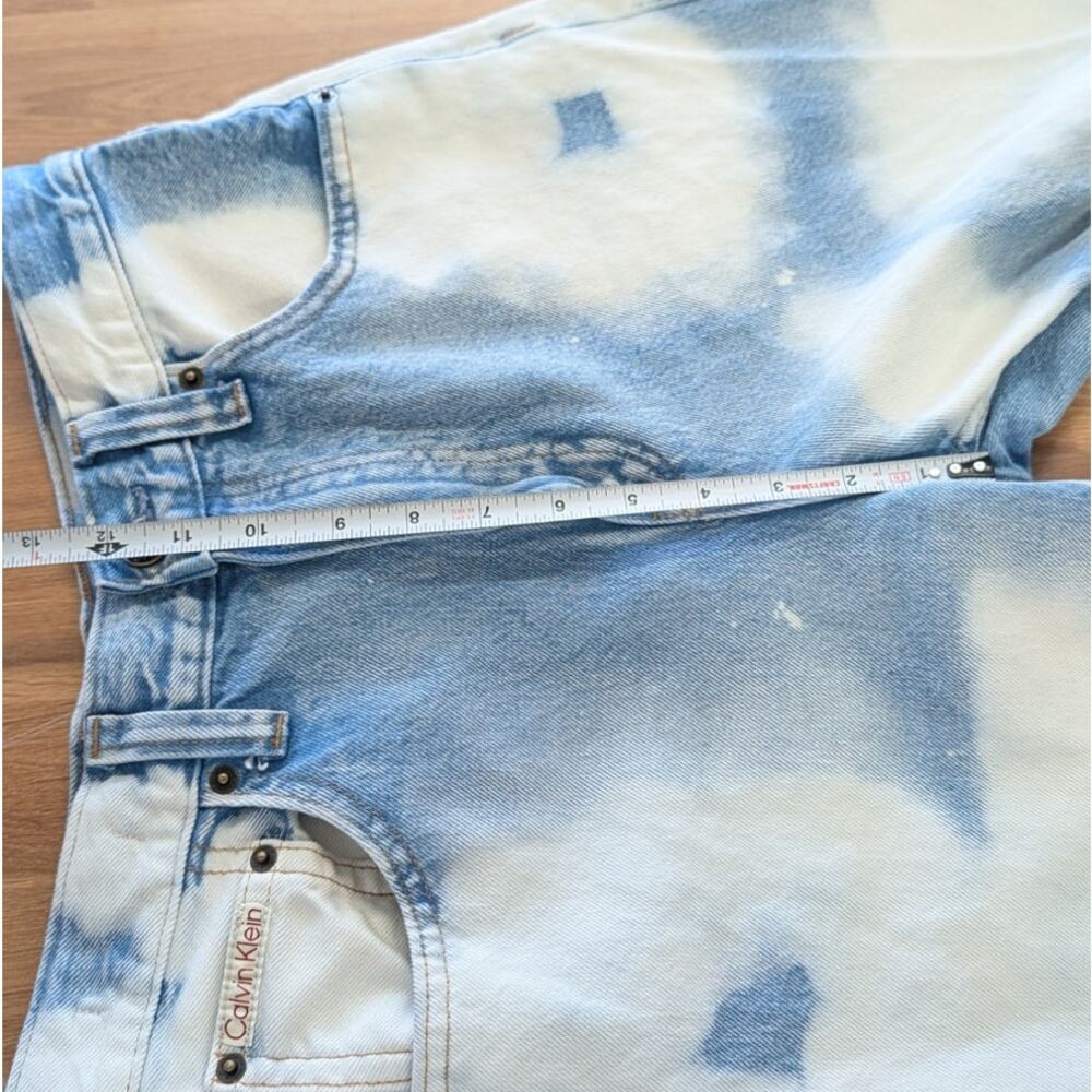 Calvin Klein Original Wide Leg Jeans Womens 28 Tie Dye Denim High-rise - Picture 9 of 10